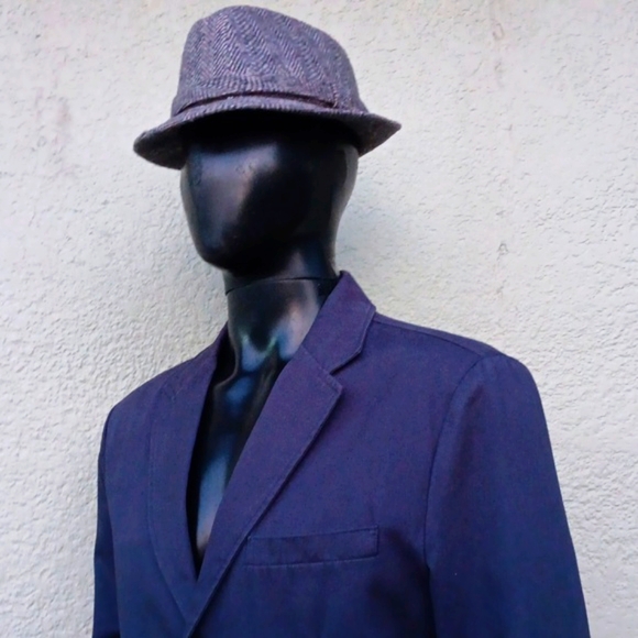 St.Johns Bay Men's Elegant Blue Pure Cotton (3) Buttoned Luxe Blazer